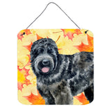 Caroline'S Treasures Black Russian Terrier Metal Print, 6H X 6W, Fall Leaves