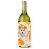 Caroline'S Treasures Shiba Inu Fall Decorative Bottle Hugger, 750Ml, Multicolor