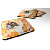Caroline'S Treasures Saint Bernard Fall Decorative Coasters, Multicolor