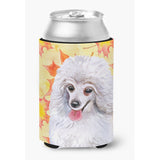 Caroline'S Treasures Medium White Poodle Fall Decorative Can Hugger, Multicolor