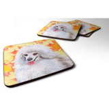 Caroline'S Treasures Medium White Poodle Fall Decorative Coasters, Multicolor