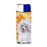 Caroline'S Treasures Medium White Poodle Fall Decorative Can Hugger, Slim, Multicolor