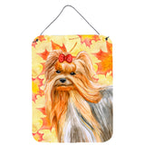 Caroline'S Treasures Yorkshire Terrier Fall Metal Print, 16 X 12, Multicolor