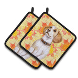 Caroline'S Treasures Beagle Decorated Pot Holder, 7.5H X 7.5W, Fall Leaves