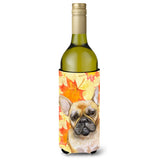 Caroline'S Treasures French Bulldog Fall Decorative Bottle Hugger, 750Ml, Multicolor