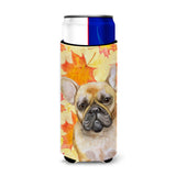 Caroline'S Treasures French Bulldog Fall Decorative Can Hugger, Slim, Multicolor