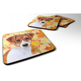 Caroline'S Treasures Jack Russell Terrier Fall Decorative Coasters, Multicolor
