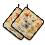 Caroline'S Treasures Cairn Terrier Decorated Pot Holder, 7.5H X 7.5W, Fall Leaves