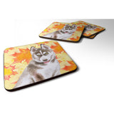 Caroline'S Treasures Siberian Husky Grey Fall Decorative Coasters, Multicolor