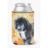 Caroline'S Treasures Newfoundland Puppy Fall Decorative Can Hugger, Multicolor