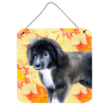 Caroline'S Treasures Newfoundland Puppy Metal Print, 6H X 6W, Fall Leaves