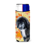 Caroline'S Treasures Newfoundland Puppy Fall Decorative Can Hugger, Slim, Multicolor