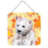 Caroline'S Treasures Westie Metal Print, 6H X 6W, Fall Leaves