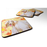 Caroline'S Treasures Afghan Hound Fall Decorative Coasters, Multicolor