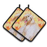 Caroline'S Treasures Afghan Hound Decorated Pot Holder, 7.5H X 7.5W, Fall Leaves