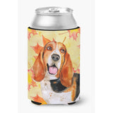 Caroline'S Treasures Basset Hound Fall Decorative Can Hugger, Multicolor