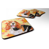 Caroline'S Treasures Basset Hound Fall Decorative Coasters, Multicolor