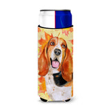 Caroline'S Treasures Basset Hound Fall Decorative Can Hugger, Slim, Multicolor