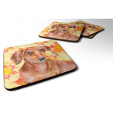 Caroline'S Treasures Red Dachshund Fall Decorative Coasters, Multicolor