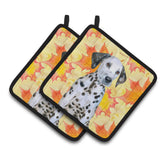 Caroline'S Treasures Dalmatian Puppy Decorated Pot Holder, 7.5H X 7.5W, Fall Leaves