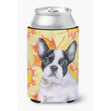 Caroline'S Treasures French Bulldog Black White Fall Decorative Can Hugger, Multicolor
