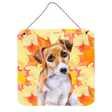 Caroline'S Treasures Jack Russell Terrier #2 Metal Print, 6H X 6W, Fall Leaves