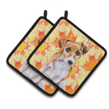 Caroline'S Treasures Jack Russell Terrier #2 Decorated Pot Holder, 7.5H X 7.5W, Fall Leaves