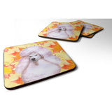 Caroline'S Treasures White Standard Poodle Fall Decorative Coasters, Multicolor