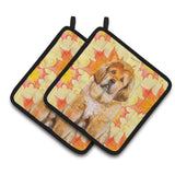 Caroline'S Treasures Tibetan Mastiff Decorated Pot Holder, 7.5H X 7.5W, Fall Leaves