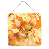 Caroline'S Treasures Toy Terrier Metal Print, 6H X 6W, Fall Leaves