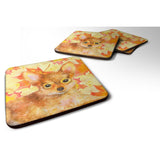 Caroline'S Treasures Toy Terrier Fall Decorative Coasters, Multicolor