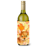 Caroline'S Treasures Toy Terrier Fall Decorative Bottle Hugger, 750Ml, Multicolor