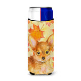 Caroline'S Treasures Toy Terrier Fall Decorative Can Hugger, Slim, Multicolor