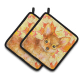 Caroline'S Treasures Toy Terrier Decorated Pot Holder, 7.5H X 7.5W, Fall Leaves