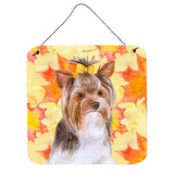 Caroline'S Treasures Yorkshire Terrier #2 Metal Print, 6H X 6W, Fall Leaves