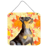 Caroline'S Treasures Miniature Pinscher #2 Metal Print, 6H X 6W, Fall Leaves