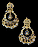 DNS202 sapphire pearl jadau necklace set with tika ( SHIPS IN 3 WEEKS )