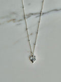 Tiny Sacred Heart Necklace in Sterling Silver