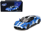 Maserati MC20 #1 Blue with White Stripes and Black Top Maserati Performance Experience 1/64 Diecast Model Car by BBR
