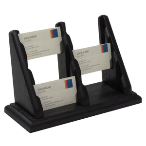 Wooden Mallet 6 Pocket Countertop Business Card Holder, Black