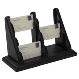 Wooden Mallet 6 Pocket Countertop Business Card Holder, Black