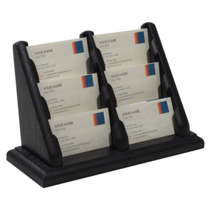 Wooden Mallet 6 Pocket Countertop Business Card Holder, Black