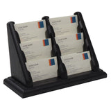 Wooden Mallet 6 Pocket Countertop Business Card Holder, Black