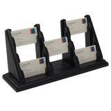 Wooden Mallet 9 Pocket Countertop Business Card Holder, Black