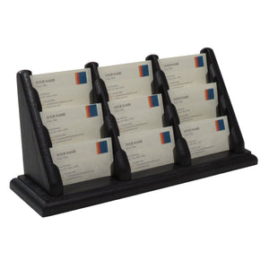Wooden Mallet 9 Pocket Countertop Business Card Holder, Black