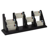 Wooden Mallet 12 Pocket Countertop Business Card Holder, Black