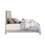 Bd00240Ck - California King Bed W/Storage, Pu & Champagne Finish - Sliverfluff