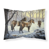 Caroline'S Treasures Horses In Snow By Daphne Baxter Fabric Standard Pillowcase Bdba0122Pillowcase, Multicolor