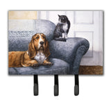 Caroline'S Treasures Bdba0182Th68 Basset Hound And Cat On Couch Leash Or Key Holder, Large, Multicolor