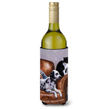 Caroline'S Treasures Dalmatian With Cat Wine Bottle Koozie Hugger, 750Ml, Multicolor